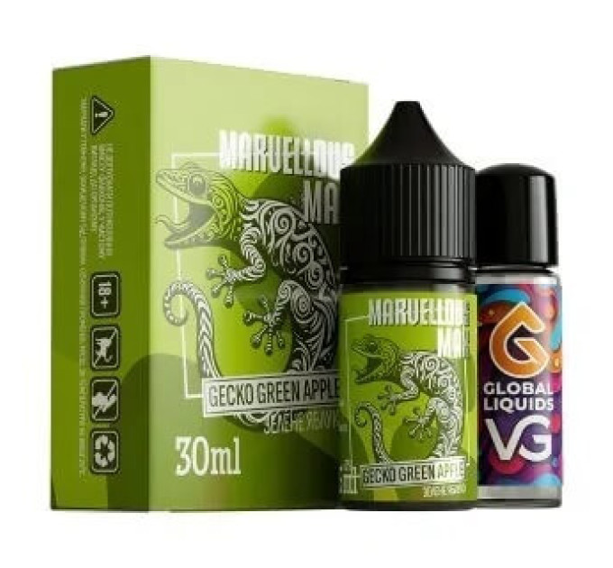 Набiр Marvellous Max salt Gecko Green Apple 30ml