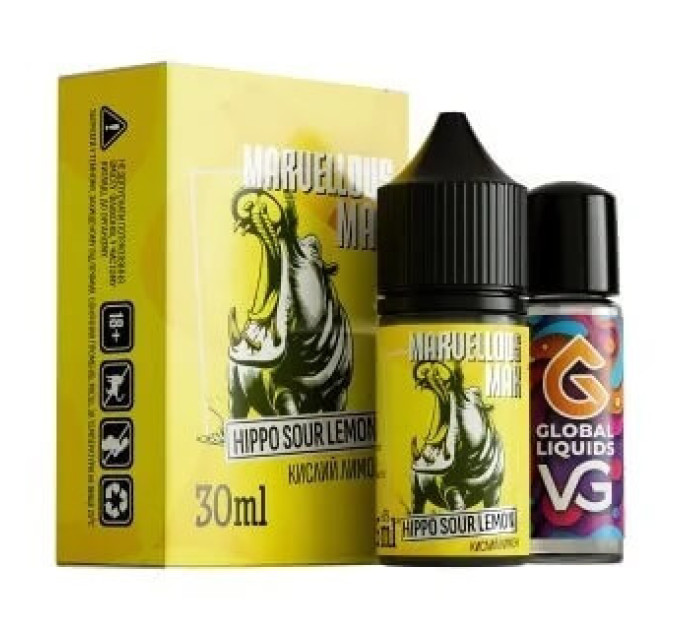 Набор Marvellous Max salt Hippo Sour Lemon 30ml